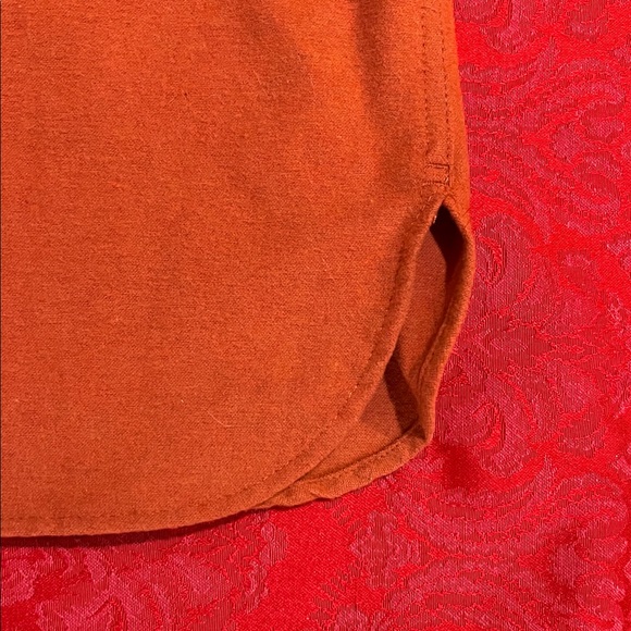 LL Bean Orange Chamois Button-Up Shirt 100% Cotton -XL - Picture 6 of 9